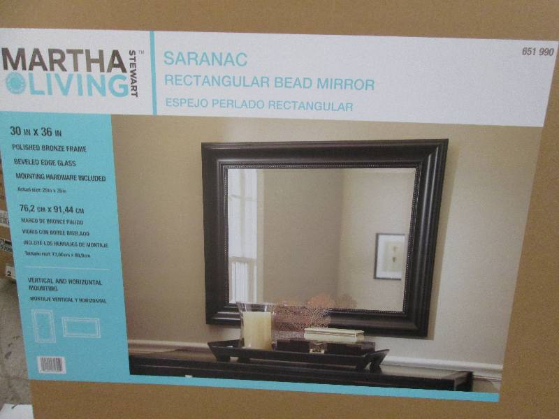Saranac 36 in. x 30 in. Framed Mirr...