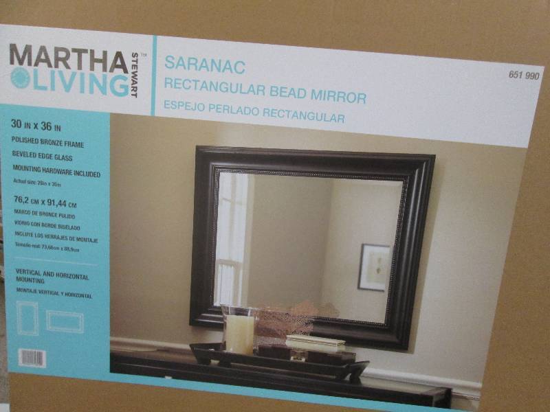 Saranac 36 in. x 30 in. Framed Mirr...