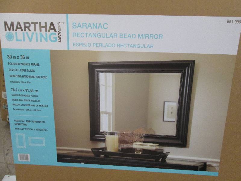 Saranac 36 in. x 30 in. Framed Mirr...