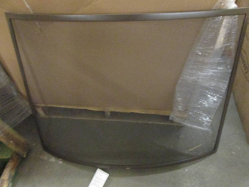 Curved Bronze Single-Panel Fireplac...