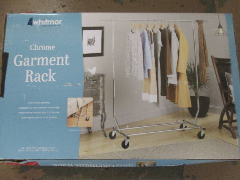 whitmor chrome garment rack open bo...