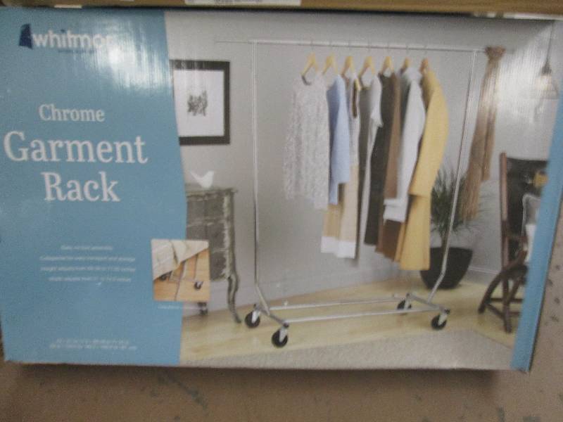 whitmor chrome garment rack open bo...