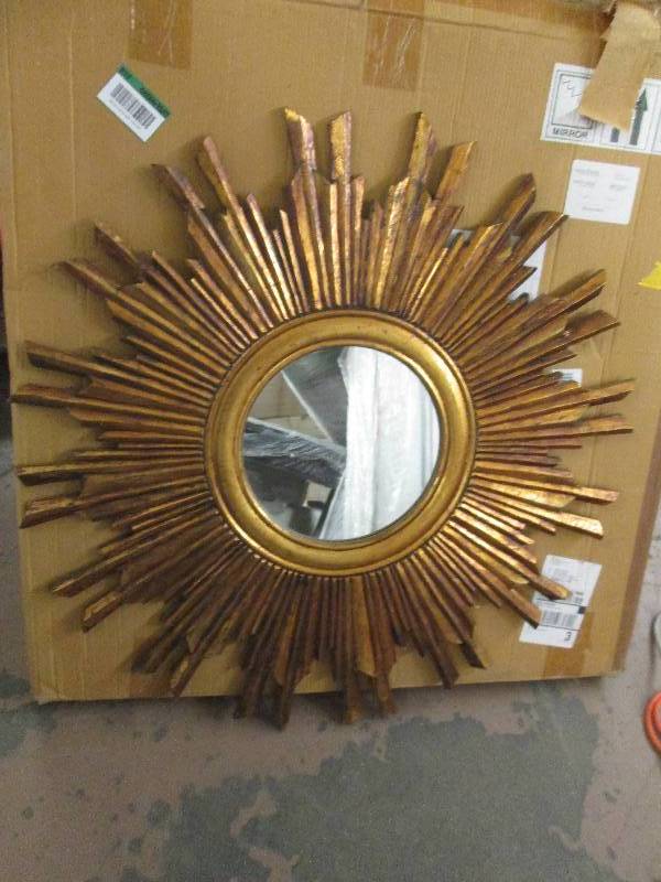 35-12 round mdf wood gold sunburst...