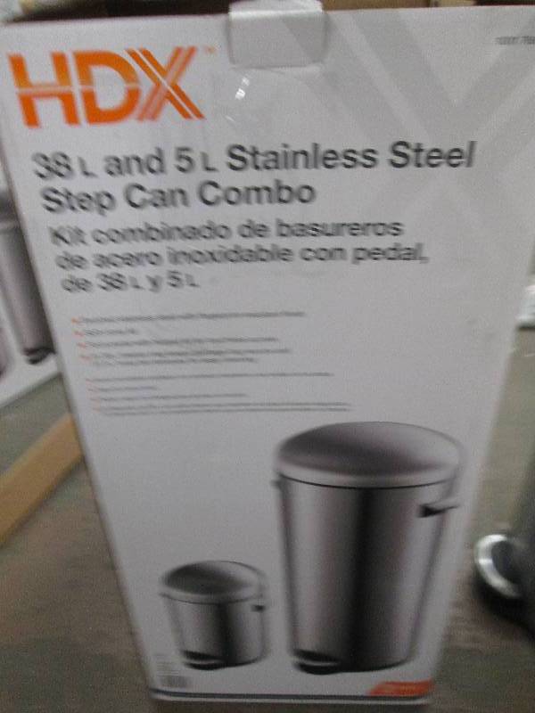 38L  and 5L stainless steel trash c...