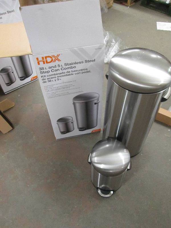 38L  and 5L stainless steel trash c...