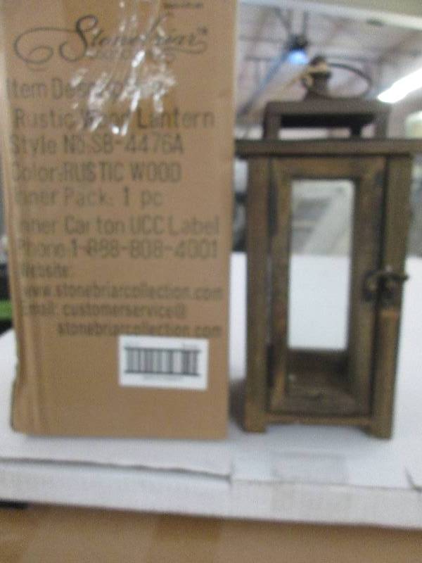 12 in. H Rustic Wood Lantern candle...