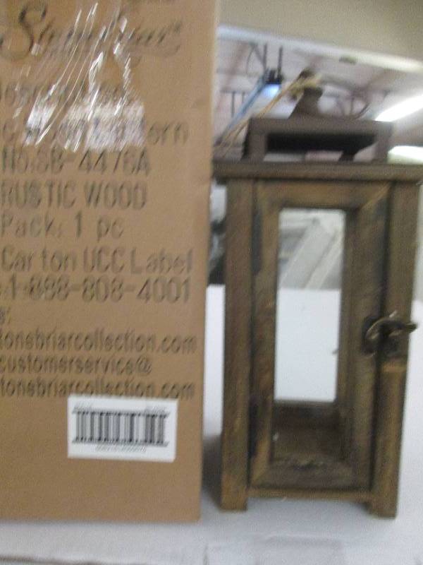 12 in. H Rustic Wood Lantern candle...