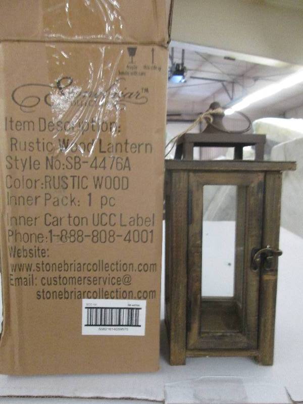 12 in. H Rustic Wood Lantern candle...