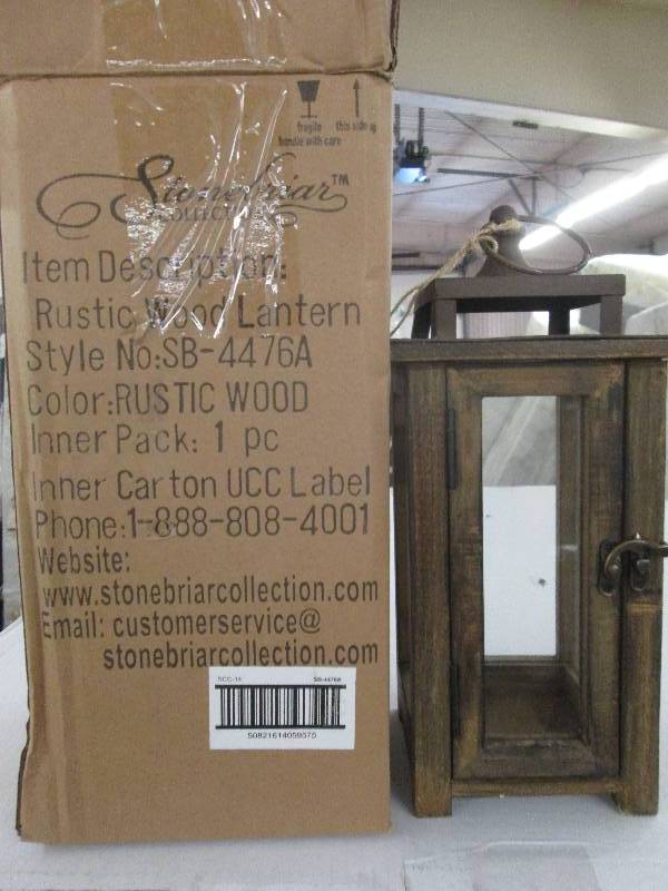 12 in. H Rustic Wood Lantern candle...