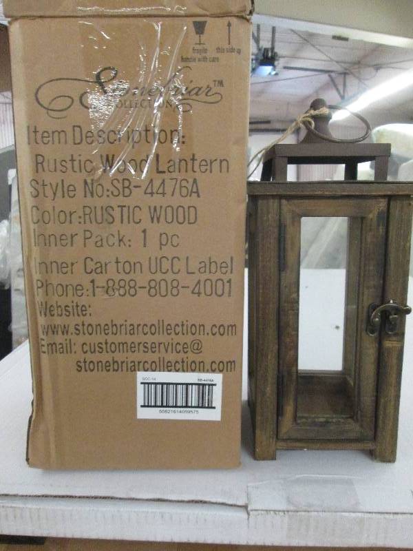 12 in. H Rustic Wood Lantern candle...