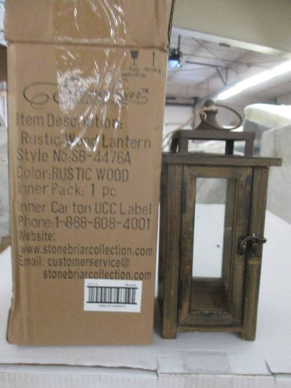 12 in. H Rustic Wood Lantern candle...
