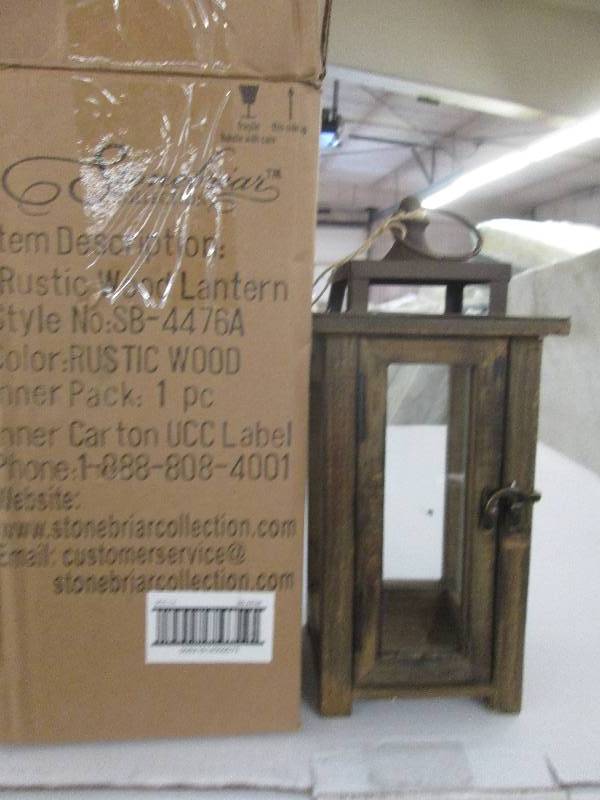 12 in. H Rustic Wood Lantern candle...