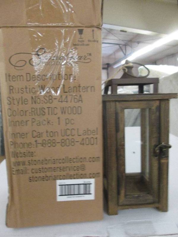 12 in. H Rustic Wood Lantern candle...