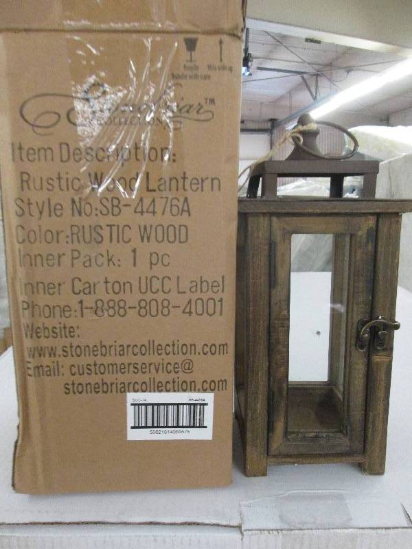 12 in. H Rustic Wood Lantern candle...