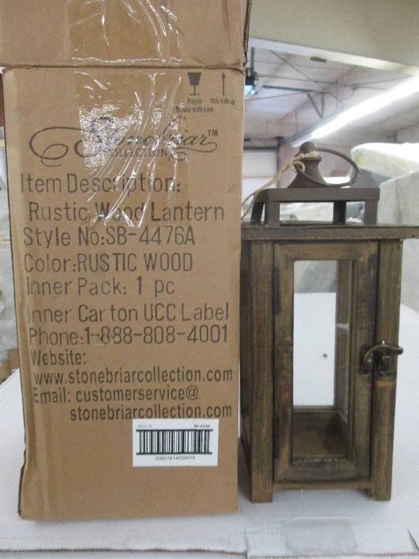 12 in. H Rustic Wood Lantern candle...
