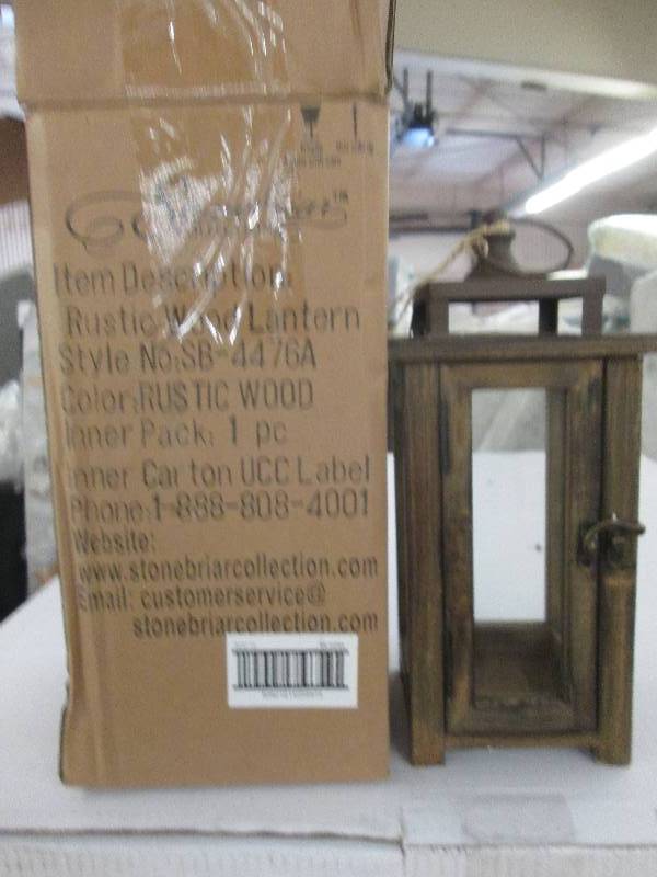 12 in. H Rustic Wood Lantern candle...