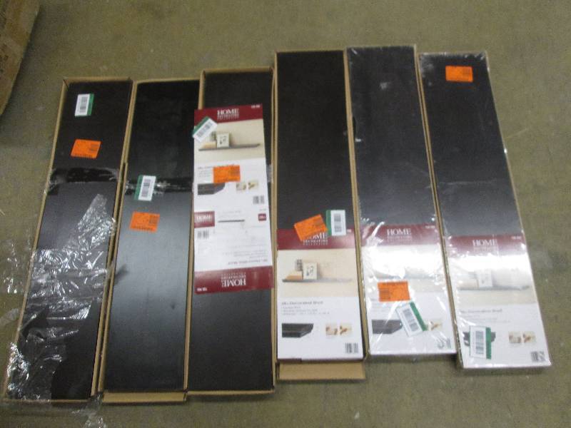 lot of 6 black floating shelfs 1.75...
