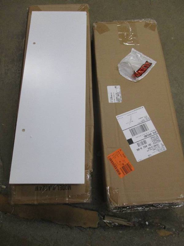 2 white floating decorative shelfs ...