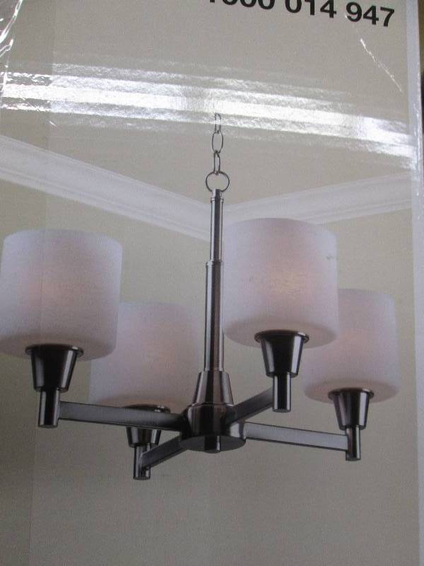 Oron 4-Light Brushed Steel Chandeli...