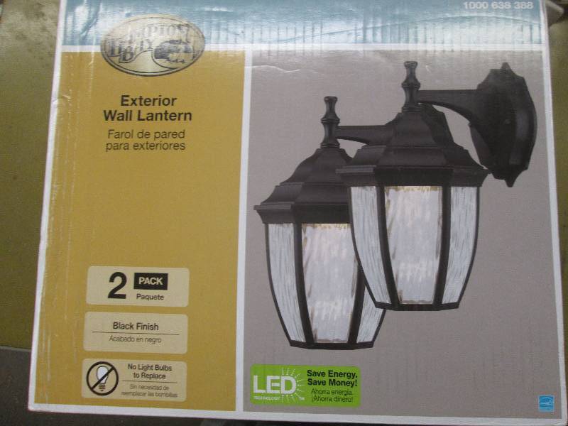 Black Outdoor LED Wall Lantern (2-P...