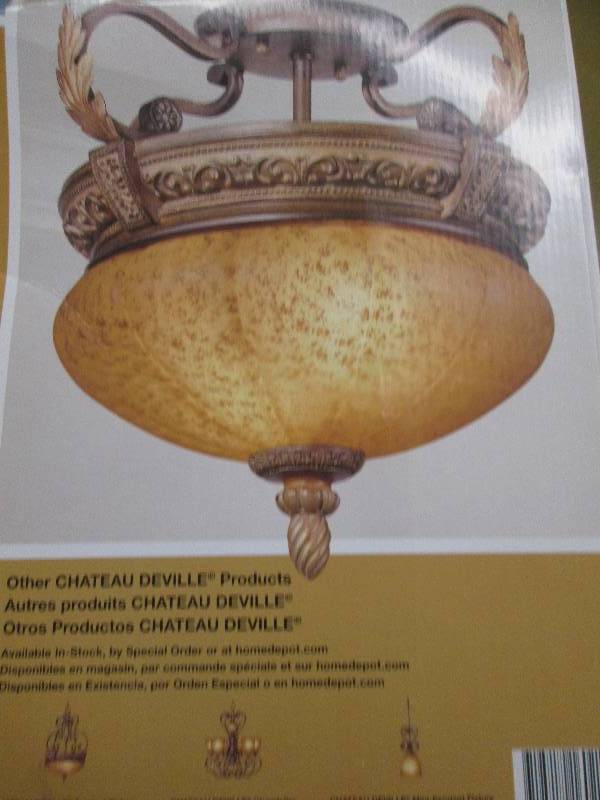 Chateau Deville 2-Light Walnut Flus...