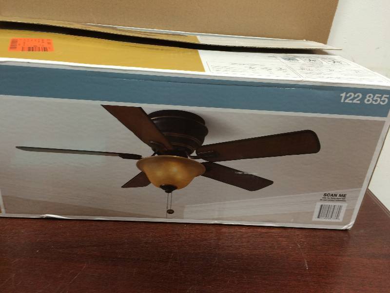 lot 28 image: Hampton Bay Hawkins 44 in. Tarnished Bronze Ceiling Fan