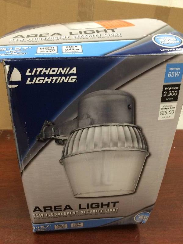 lot 30 image: Lithonia Lighting Outdoor Area Light 1 Light Outdoor Sconce open box