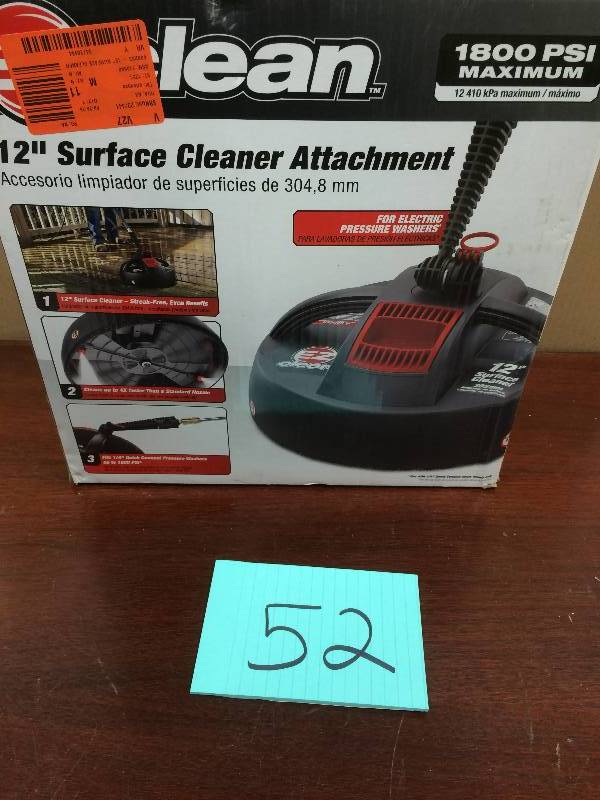 lot 52 image: clean 1,800 psi 12 in. EZ Clean Surface Cleaner good condition