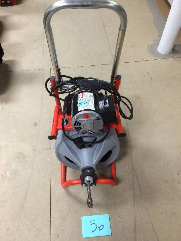 lot 56 image: ridgid K-400 Drum Machine in like New condition good condition