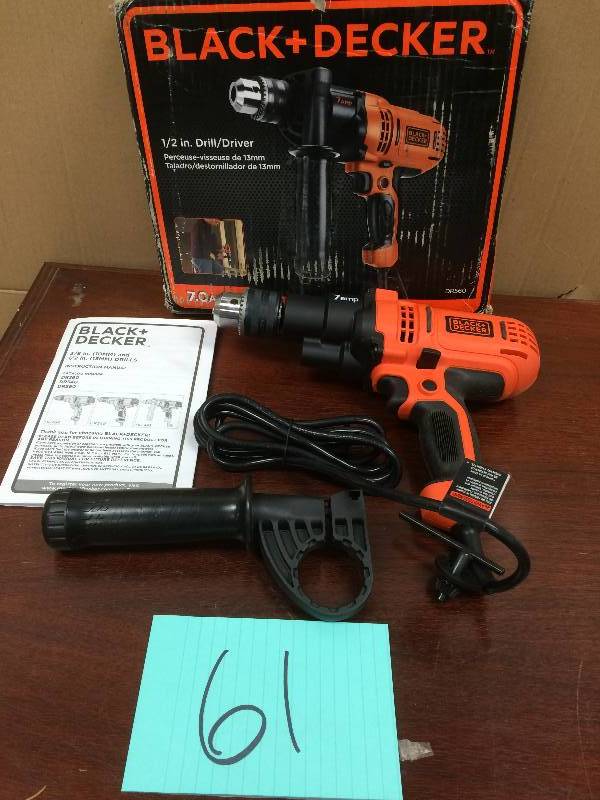 lot 61 image: black and decker 12 inch . Drilldriver good condition used