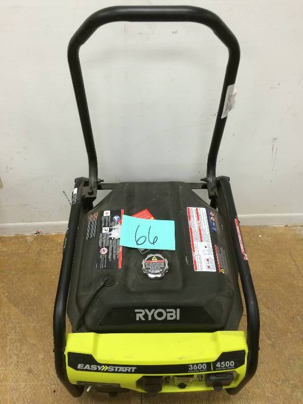 lot 66 image: 3,600-Watt 212cc Gasoline Powered Portable Generator good conditon