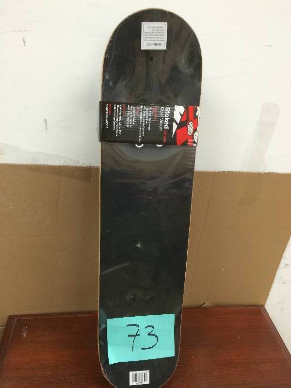 lot 73 image: stoked series dual version deck skateboard brand new