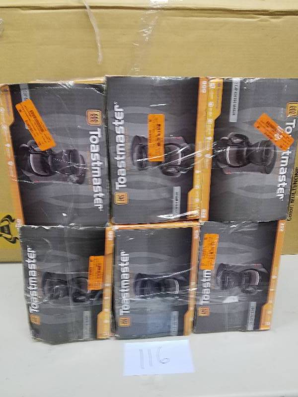lot 116 image: Lot of 6 Toastmaster Coffee Maker open box