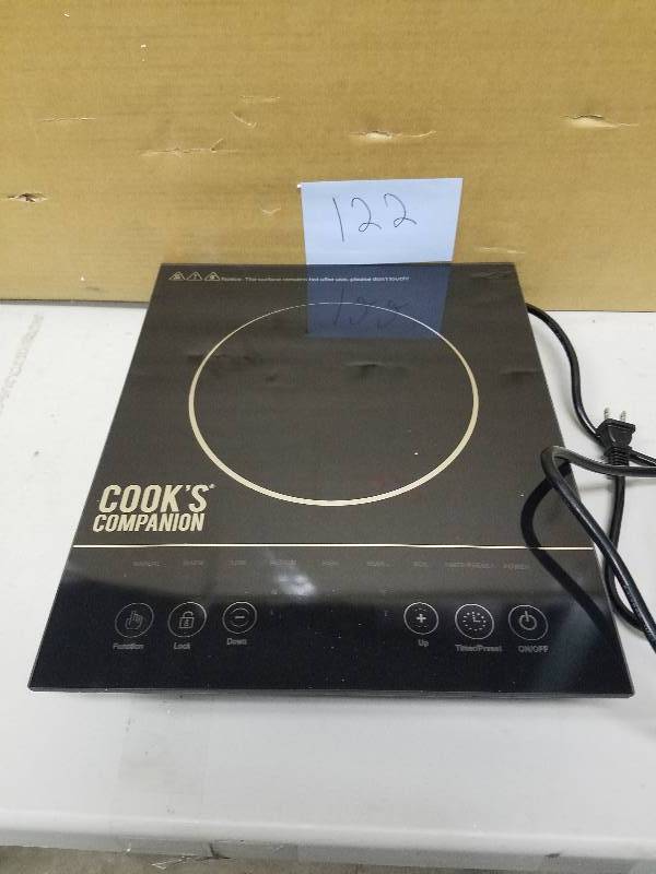 lot 122 image: Cooks Companion Induction Burner - Black open box never used