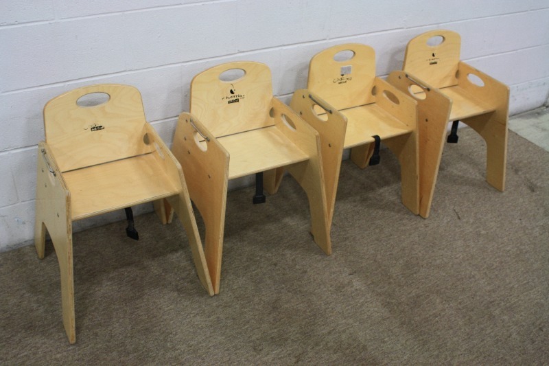 lot 26 image: Chairries Kids Wood Chairs