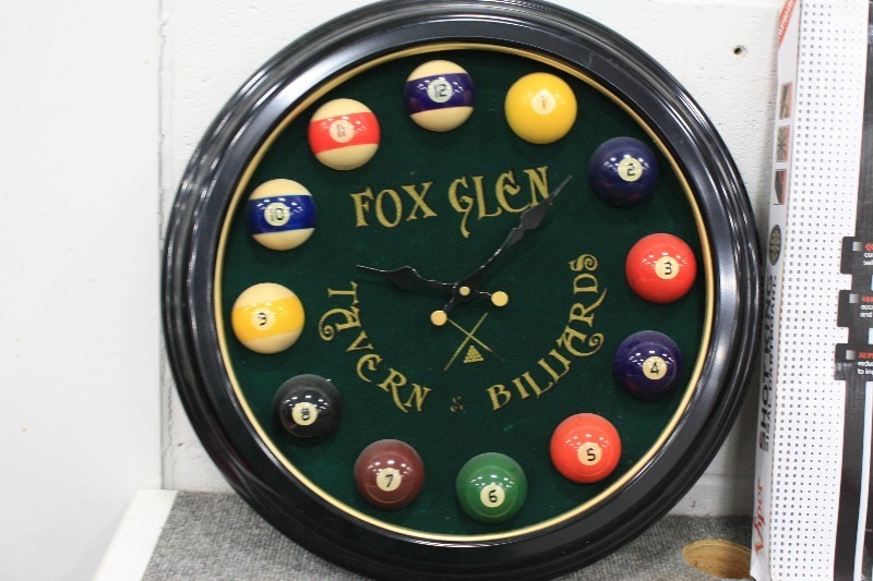 lot 130 image: Dartboard and Billiards Clock
