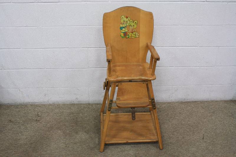 lot 88 image: Vintage Highchair Childrens desk