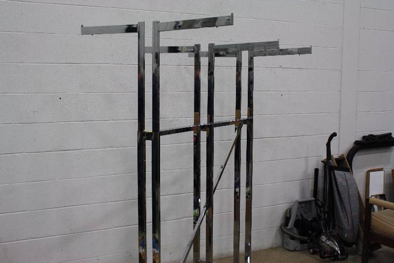 lot 16A image: 6 Way Retail Racks - Hanging Clothes Rack