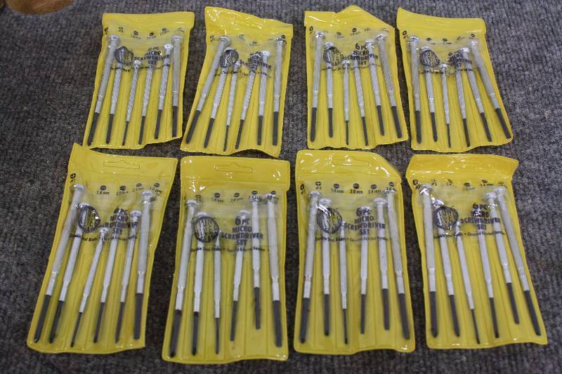 lot 190 image: 8 Packs of 6pc Micro Screwdriver Sets