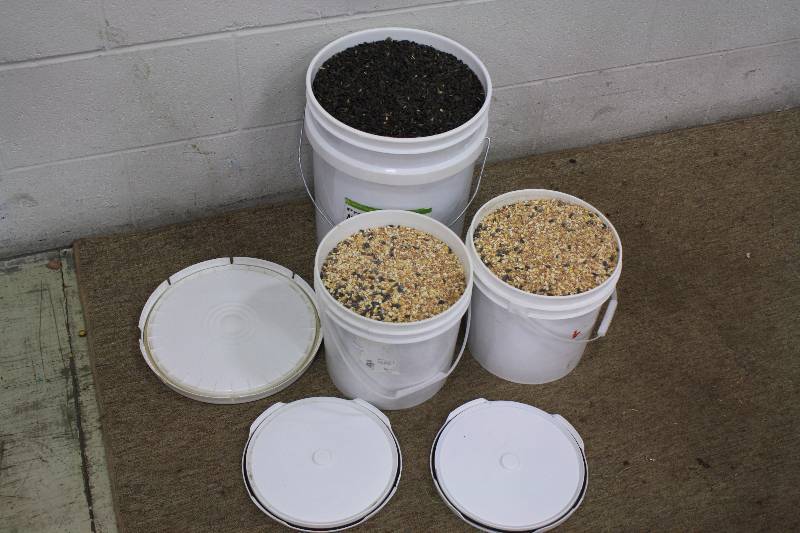 lot 200 image: Bird Seed with Buckets & Lids