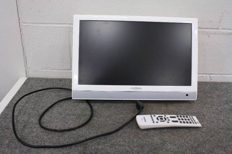 lot 201 image: Insignia 19 TV Includes Wall Mount - Remote