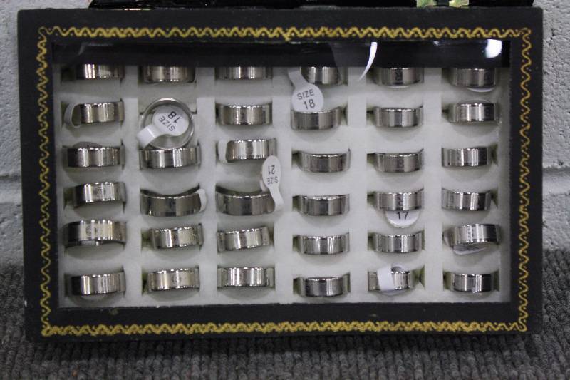 lot 205 image: 36 Silver Rings