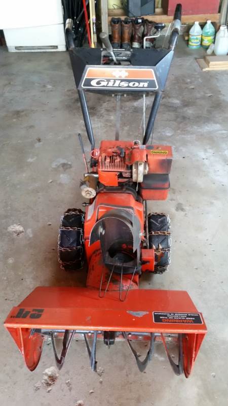 lot 12A image: Gilson 24 Electric Start Snow Blower with Tire Chains