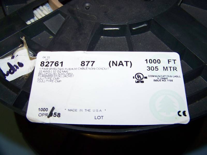 lot 47 image: (Spool - 1000) Belden, 1 Pair, Shielded Plenum Cable