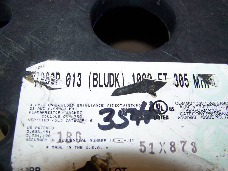 lot 46 image: (Spool - 1000) Belden, 4 Pair, Unshielded, VideoTwist Cable