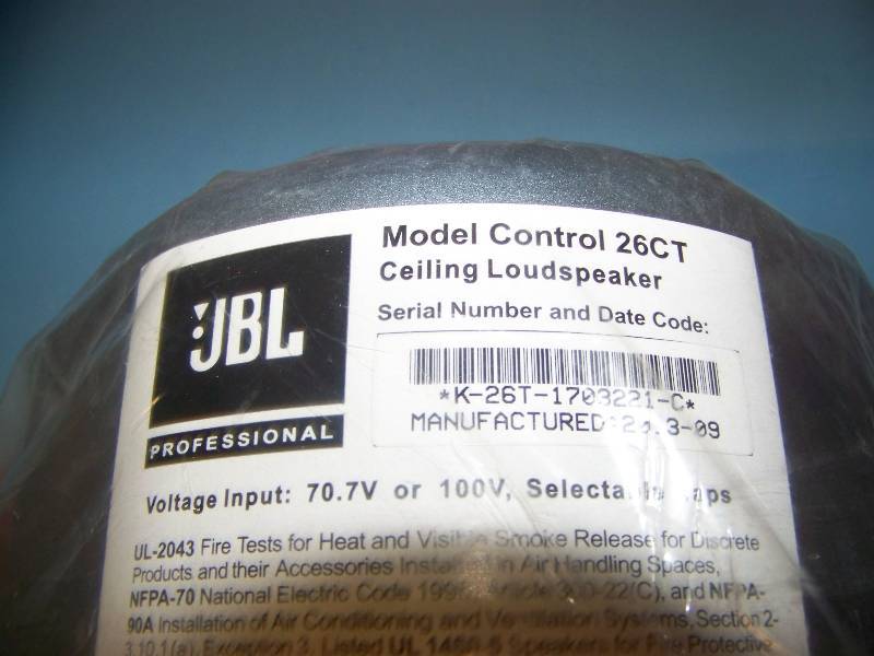 lot 57 image: (Pair) JBL, Control 26CT, In-Ceiling Speakers  Loudspeakers - NEW  NEVER INSTALLED