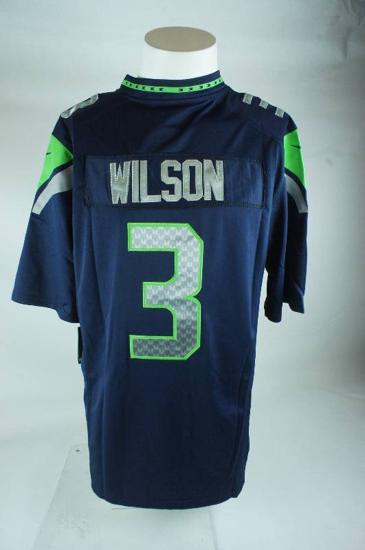 lot 1 image: Russell Wilson Navy Size Medium Seattle Seahawks Jersey