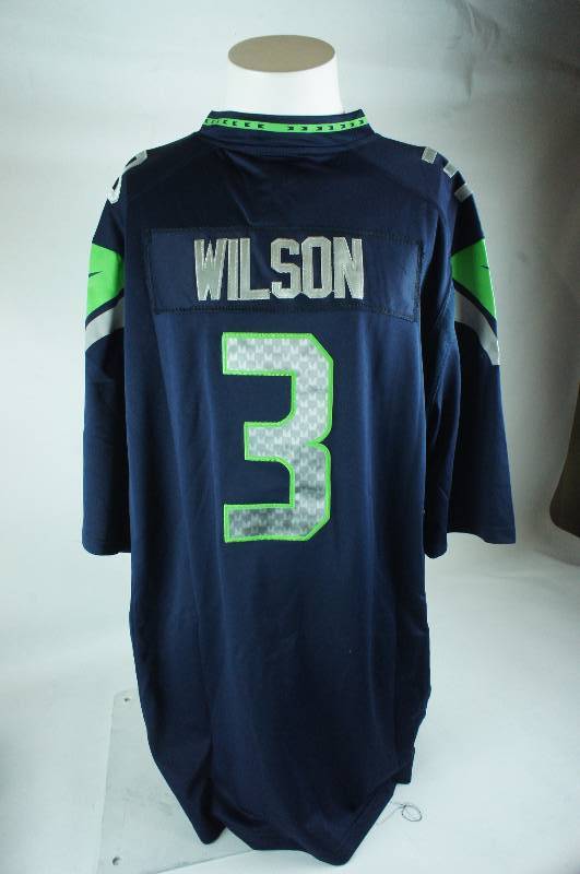 lot 6 image: Russell Wilson Navy Size XXX-Large Seattle Seahawks Jersey