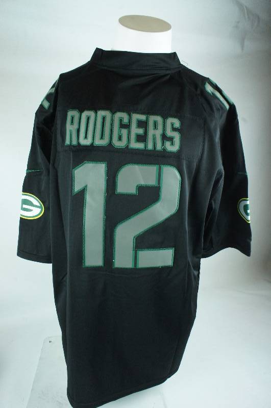 lot 7 image: Aaron Rodgers XX-Large Black Green Bay Packers Jersey
