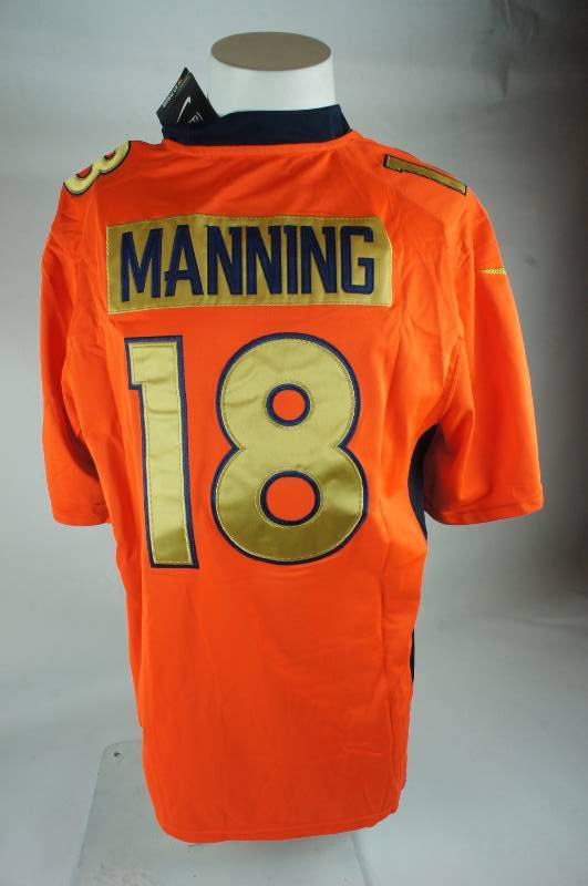 lot 10 image: Peyton Manning Size X- Large Orange Denver Broncos Jersey